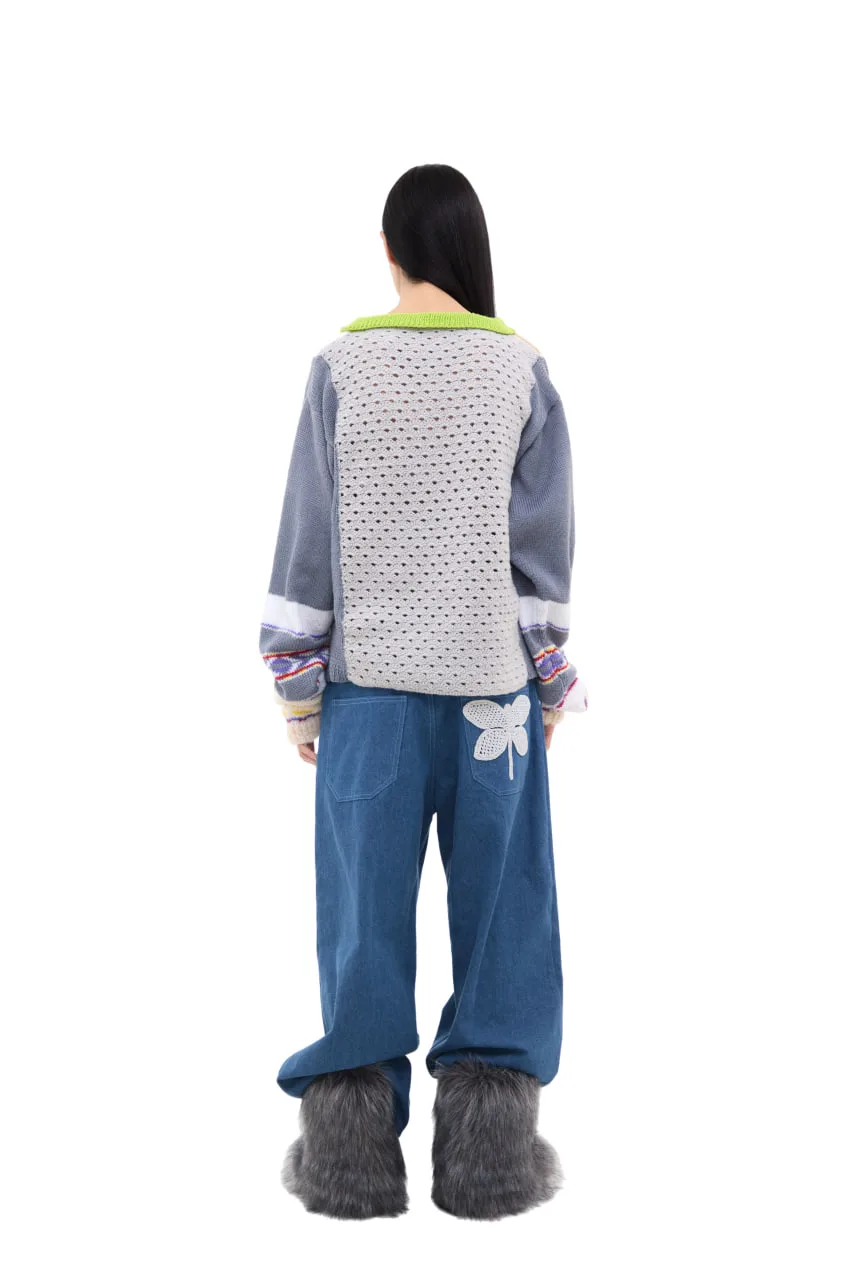 Известный всем бабушкин квардат в новом прочтении. связан крючком и спицами